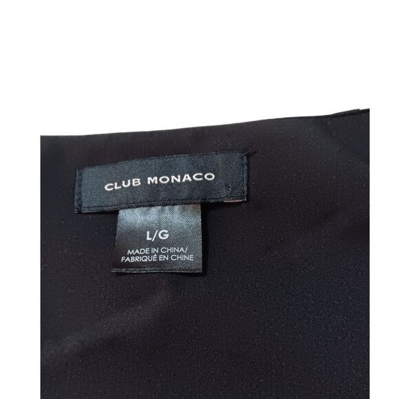 CLUB MONACO Floral‎ Blouse Top L Peplum Puff Short Sleeves Pink Black Cottage - Picture 7 of 11